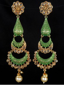 Reverse Ad Earrings With Meenakari Work